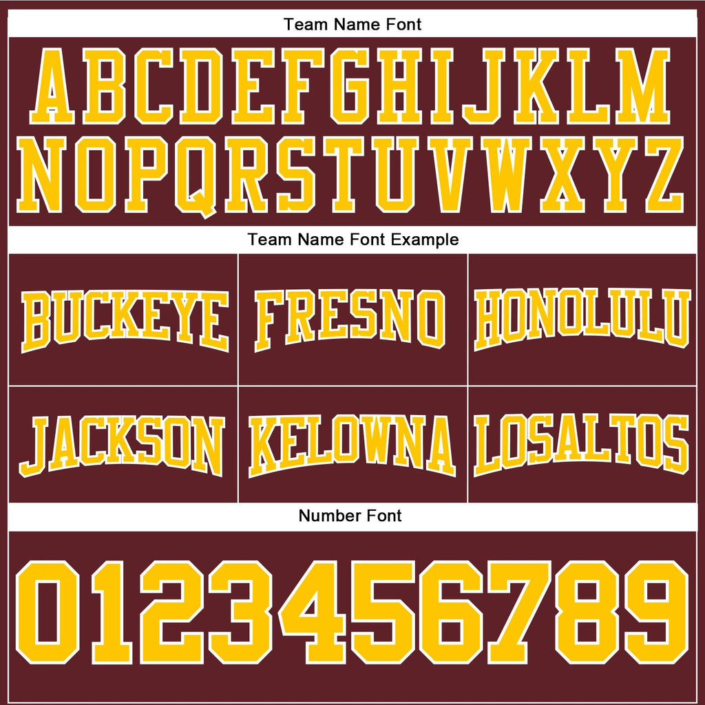 Custom Stitched Burgundy Gold-White Football Pullover Sweatshirt Hoodie photo 3