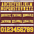 Custom Stitched Burgundy Gold-White Football Pullover Sweatshirt Hoodie photo 3