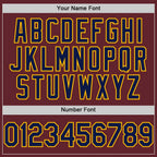 Custom Burgundy Navy-Gold Performance T-Shirt photo 3