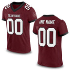 Custom Burgundy White-Black Mesh Authentic Football Jersey