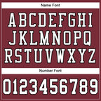 Custom Burgundy White-Black Mesh Authentic Football Jersey photo 3