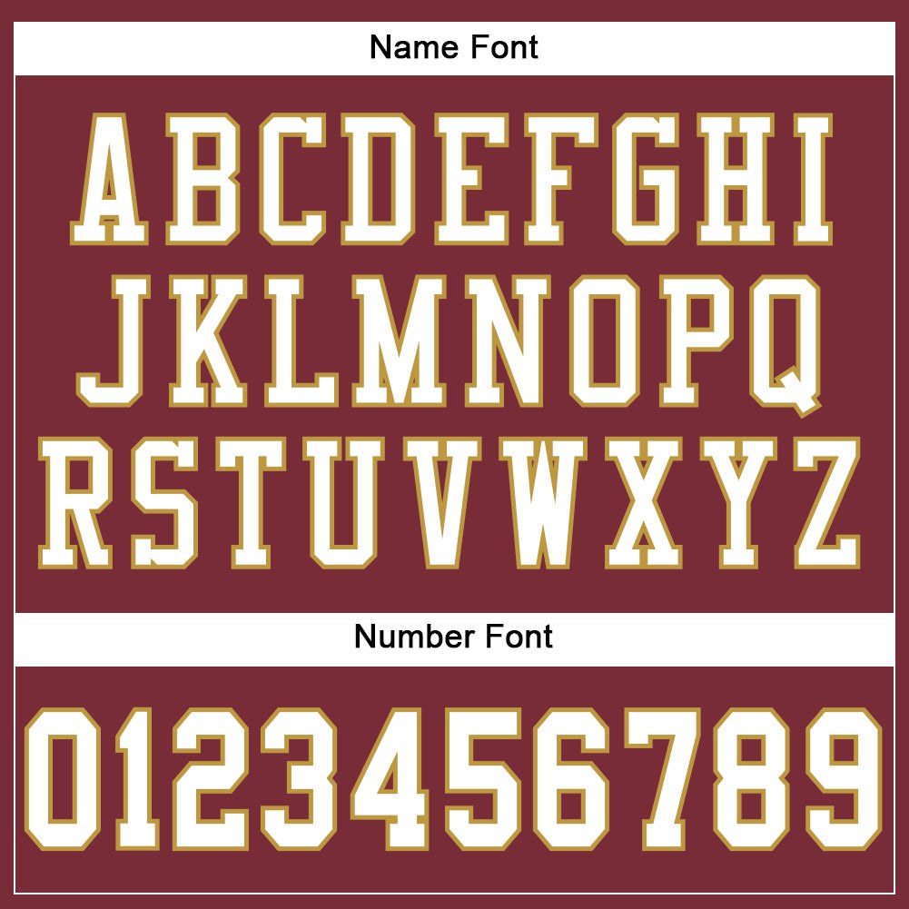 Custom Burgundy White-Old Gold Mesh Authentic Football Jersey photo 4