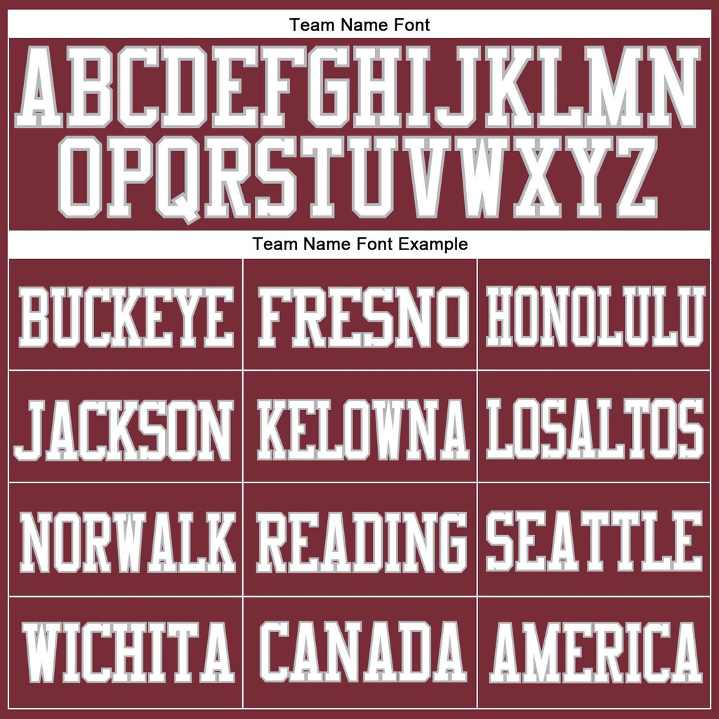 Custom Burgundy White-Gray Mesh Authentic Football Jersey photo 2