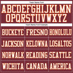 Custom Burgundy White-Orange Mesh Authentic Football Jersey photo 2
