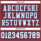Custom Burgundy White-Powder Blue Mesh Authentic Football Jersey photo 3