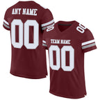 Custom Burgundy White-Gray Mesh Authentic Football Jersey photo 1