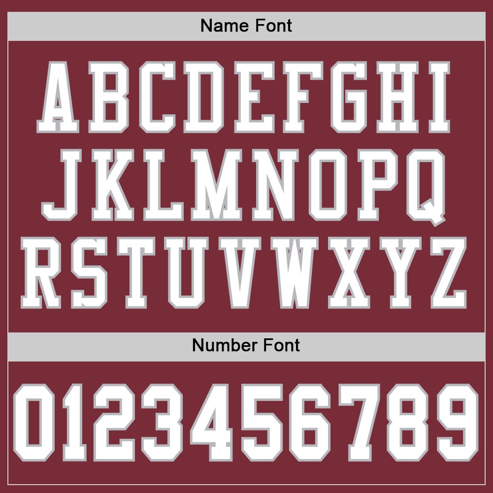 Custom Burgundy White-Gray Mesh Authentic Football Jersey photo 3
