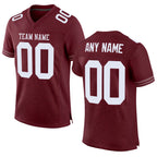 Custom Burgundy White Mesh Authentic Football Jersey