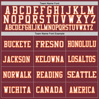Custom Burgundy White-Orange Mesh Authentic Football Jersey photo 2