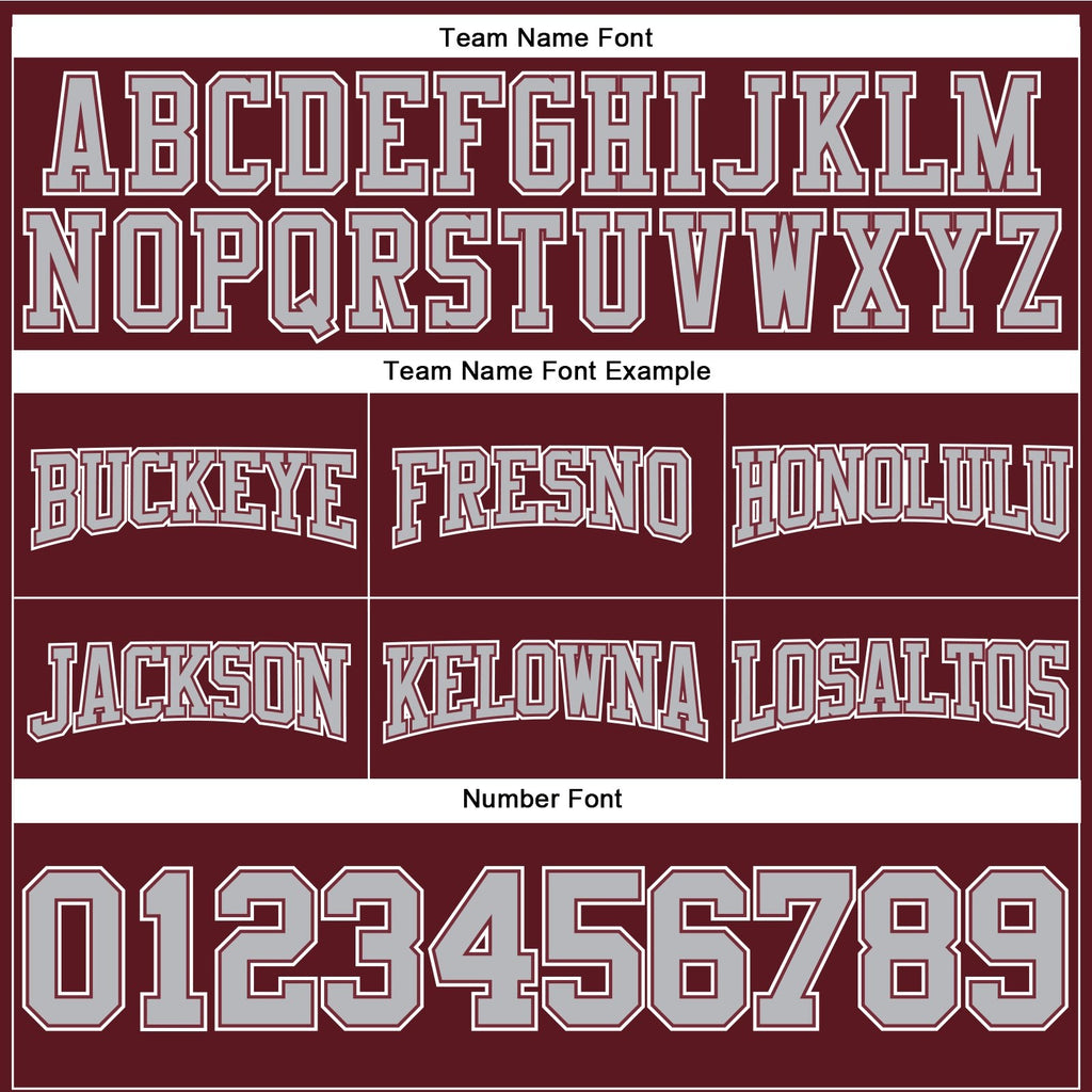 Custom Stitched Burgundy Gray-White Football Pullover Sweatshirt Hoodie photo 3