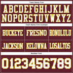 Custom Burgundy White-Gold Authentic Football Jersey photo 3