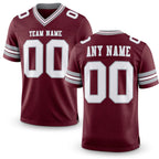 Custom Burgundy White-Gray Authentic Football Jersey