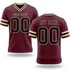 Custom Burgundy Black-City Cream Authentic Football Jersey