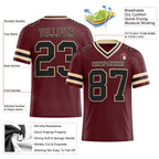 Custom Burgundy Black-City Cream Authentic Football Jersey photo 2