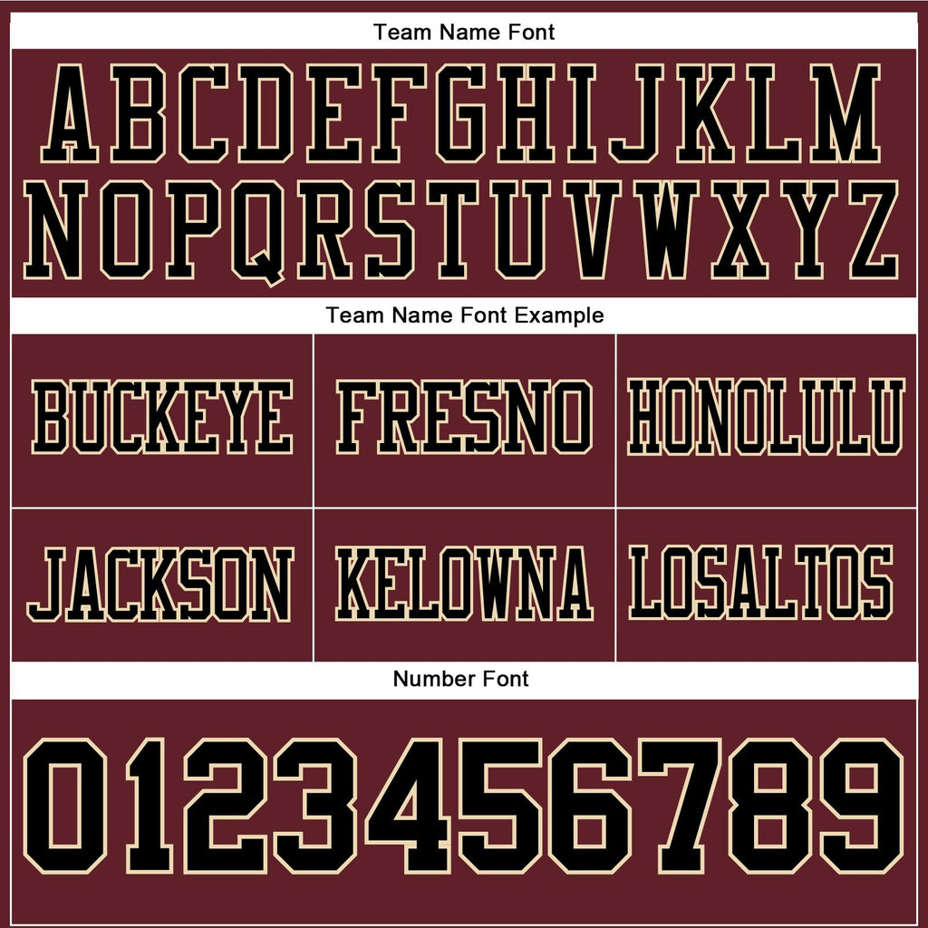 Custom Burgundy Black-City Cream Authentic Football Jersey photo 3