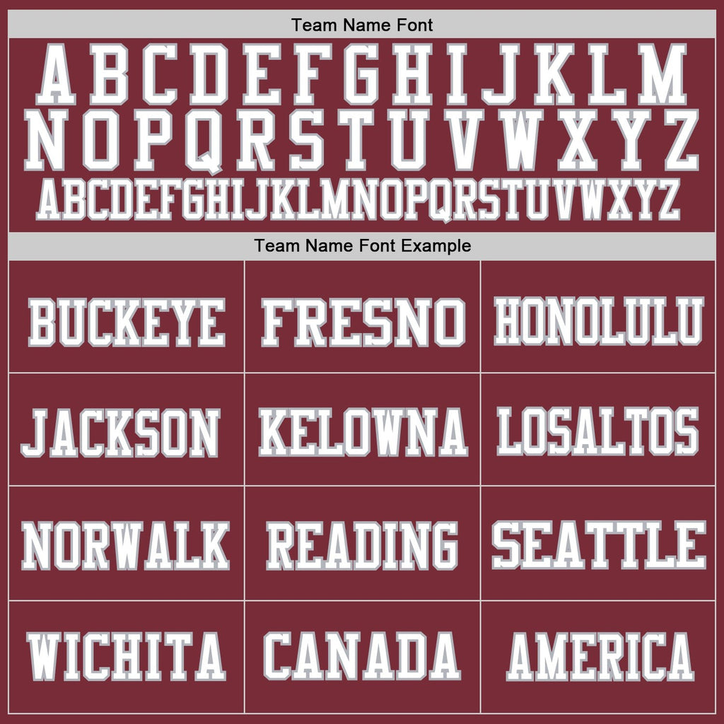 Custom Burgundy Gray-White Mesh Authentic Throwback Football Jersey photo 2