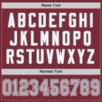 Custom Burgundy Gray-White Mesh Authentic Throwback Football Jersey photo 3