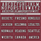 Custom Burgundy Black-White Mesh Authentic Throwback Football Jersey photo 2