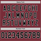 Custom Burgundy Black-White Mesh Authentic Throwback Football Jersey photo 3