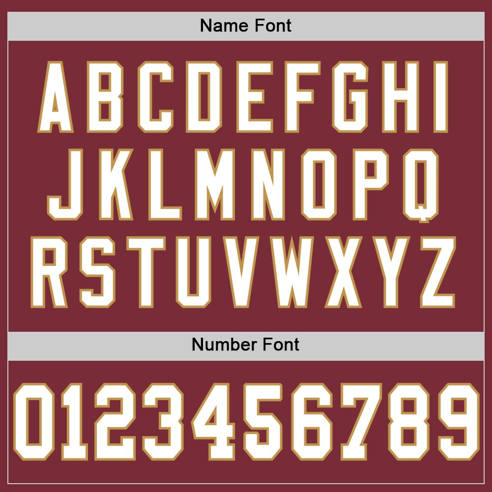 Custom Burgundy White-Old Gold Mesh Authentic Throwback Football Jersey photo 3