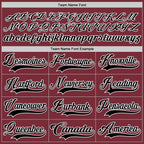 Custom Burgundy Black-White Hockey Lace Neck Jersey photo 3