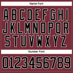Custom Burgundy Black-White Hockey Lace Neck Jersey photo 4