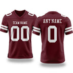 Custom Burgundy White Authentic Football Jersey