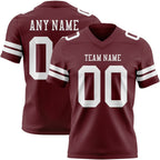 Custom Burgundy White Authentic Football Jersey photo 1