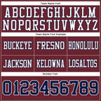 Custom Burgundy Navy-White Authentic Football Jersey photo 4