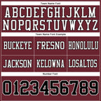 Custom Burgundy Black-White Authentic Football Jersey photo 3