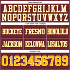 Custom Burgundy Gold-White Authentic Football Jersey photo 3