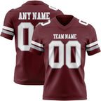 Custom Burgundy White-Gray Authentic Football Jersey photo 1