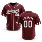 Custom Stitched Burgundy White-Burgundy Baseball Pullover Sweatshirt Hoodie