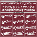 Custom Stitched Burgundy White-Burgundy Baseball Pullover Sweatshirt Hoodie photo 3