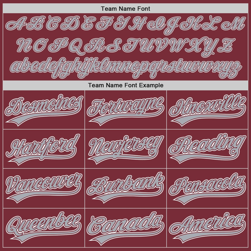 Custom Stitched Burgundy Gray-White Baseball Pullover Sweatshirt Hoodie photo 3