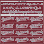 Custom Stitched Burgundy Gray-White Baseball Pullover Sweatshirt Hoodie photo 3