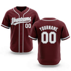 Custom Stitched Burgundy White-Gray Baseball Pullover Sweatshirt Hoodie