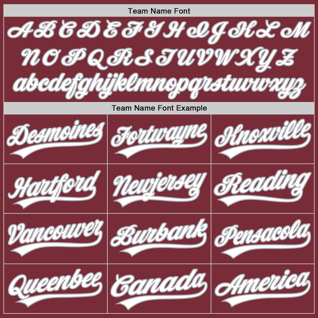 Custom Stitched Burgundy White-Gray Baseball Pullover Sweatshirt Hoodie photo 3