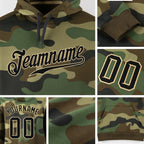 Custom Stitched Camo Black-Cream Sports Pullover Sweatshirt Salute To Service Hoodie detail