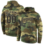 Custom Stitched Camo Black-Cream Sports Pullover Sweatshirt Salute To Service Hoodie photo 1