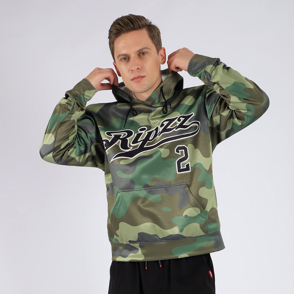 Custom Stitched Camo Black-Cream Sports Pullover Sweatshirt Salute To Service Hoodie photo 2