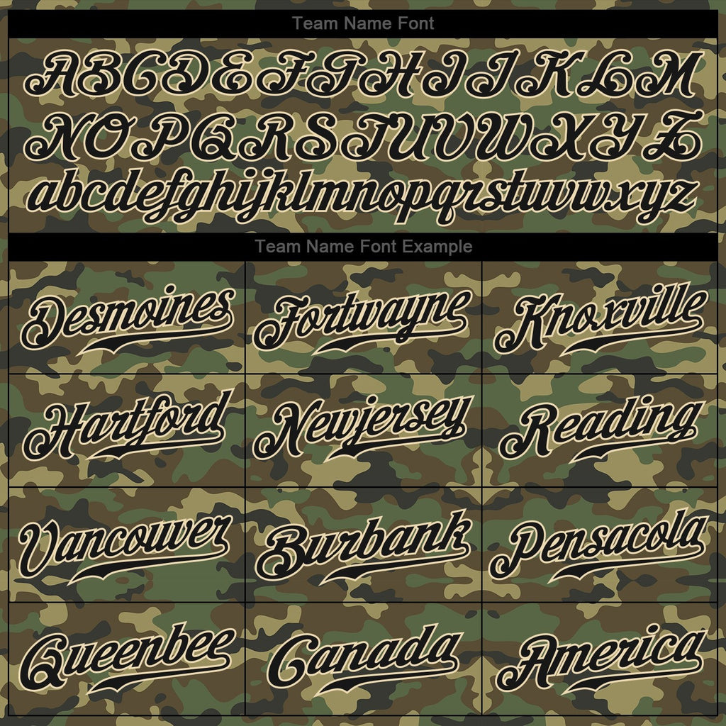 Custom Stitched Camo Black-Cream Sports Pullover Sweatshirt Salute To Service Hoodie photo 5
