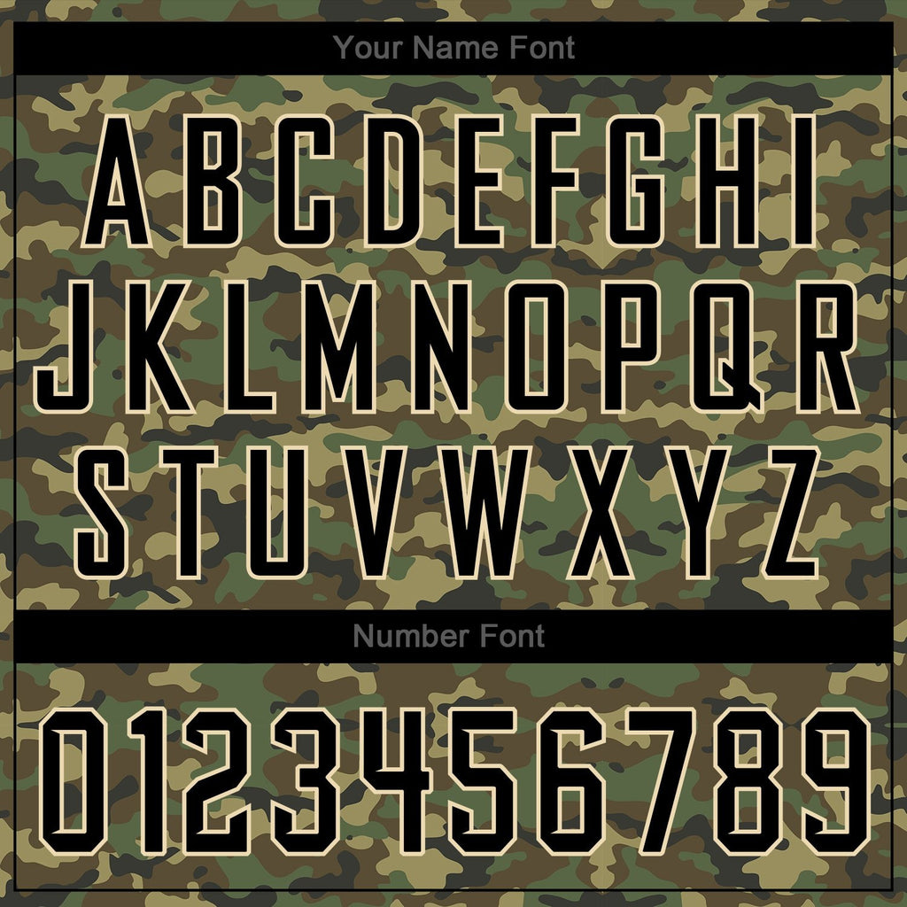 Custom Stitched Camo Black-Cream Sports Pullover Sweatshirt Salute To Service Hoodie photo 6