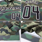 Custom Stitched Camo Black-Cream Sports Pullover Sweatshirt Salute To Service Hoodie photo 7