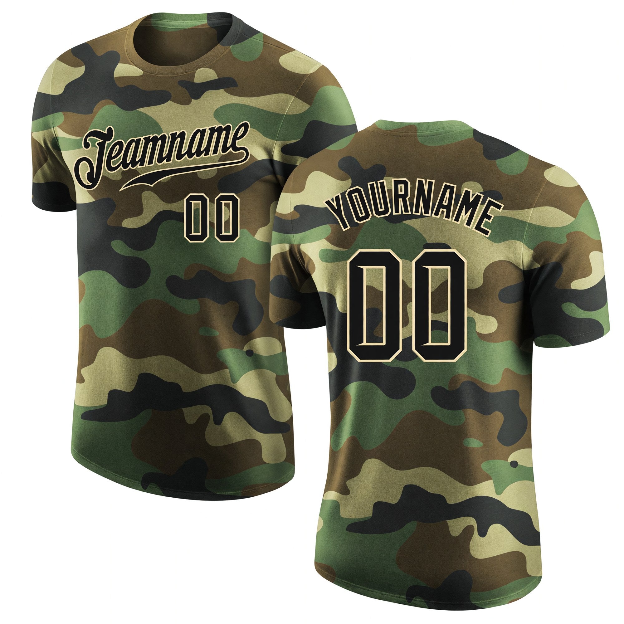 Custom Camo Black-Cream Performance Salute To Service T-Shirt