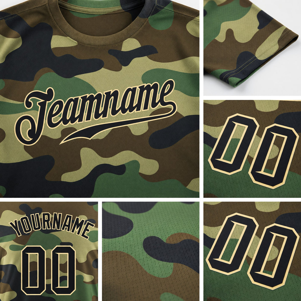 Custom Camo Black-Cream Performance Salute To Service T-Shirt detail