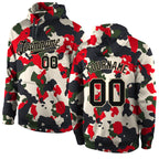 Custom Stitched Camo Black-Cream Sports Pullover Sweatshirt Salute To Service Hoodie