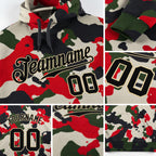 Custom Stitched Camo Black-Cream Sports Pullover Sweatshirt Salute To Service Hoodie detail