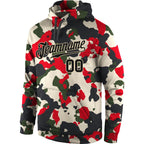 Custom Stitched Camo Black-Cream Sports Pullover Sweatshirt Salute To Service Hoodie photo 2