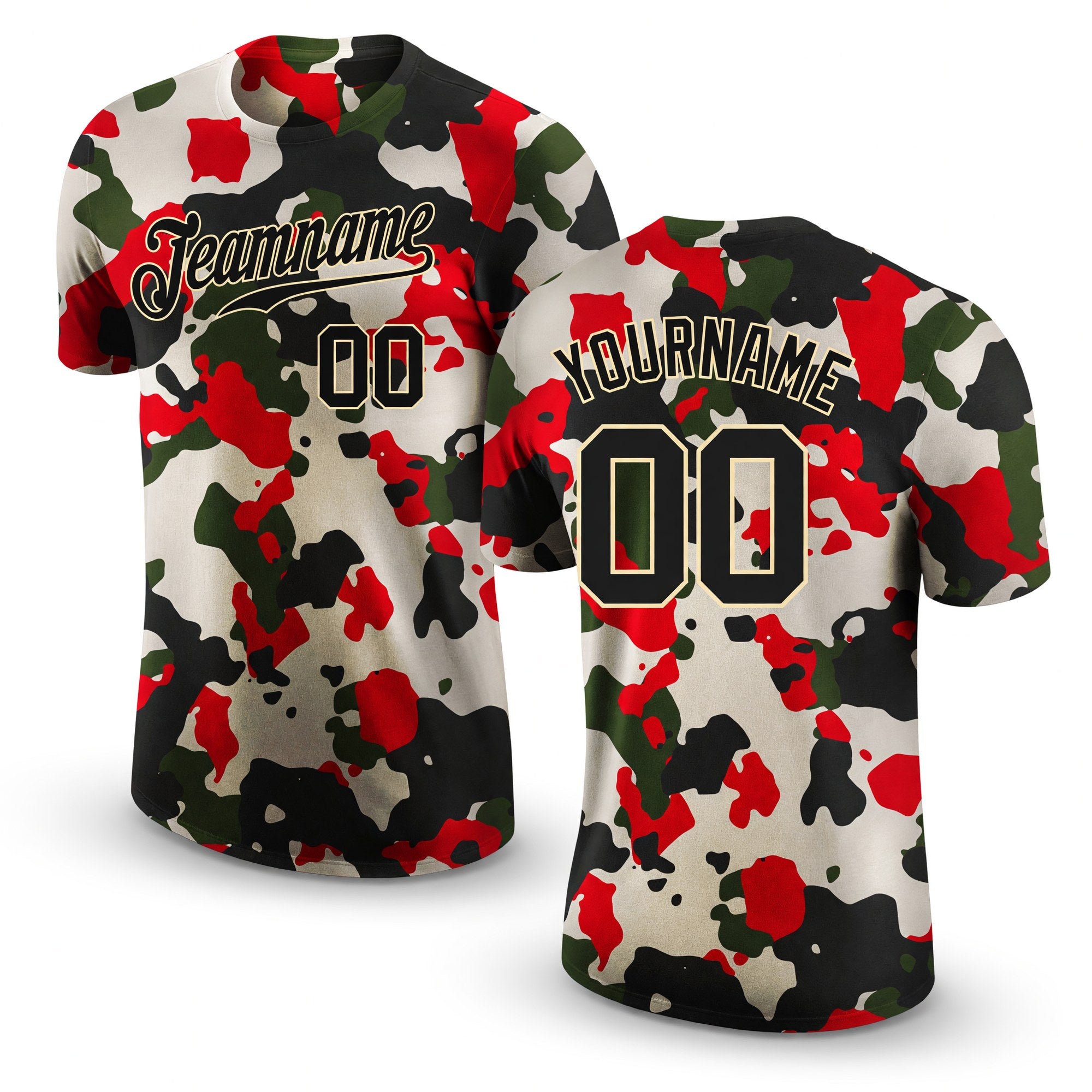 Custom Camo Black-Cream Performance Salute To Service T-Shirt